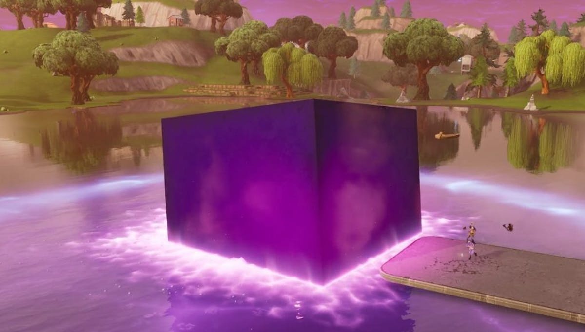 the fortnite purple cube has died but there s an upside before season 6 - fortnite purple cube moving