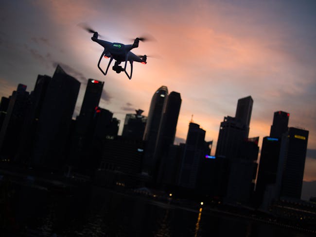 drone urban city quadcopter