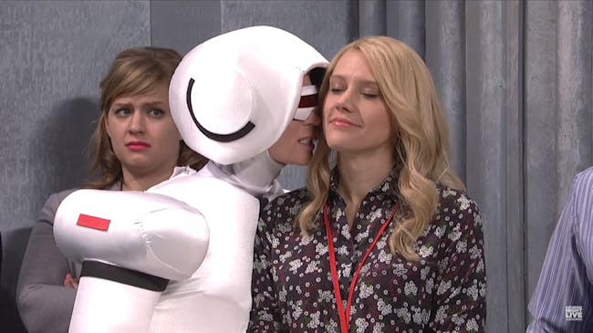 Emily Blunt plays a pushy humanoid robot on this week's episode of SNL.