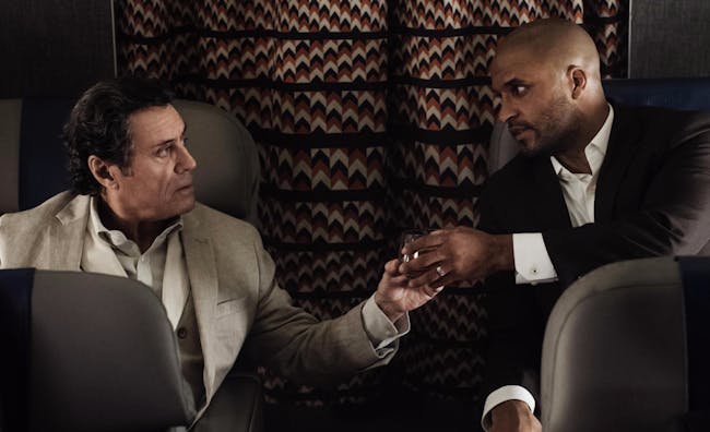 Mr. Wednesday and Shadow Moon on 'American Gods'.