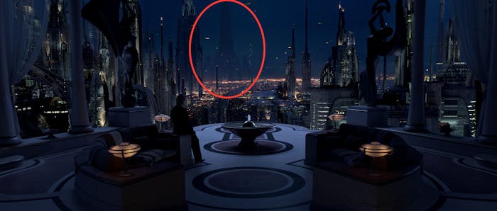 Padme's apartment view from Revenge of the Sith