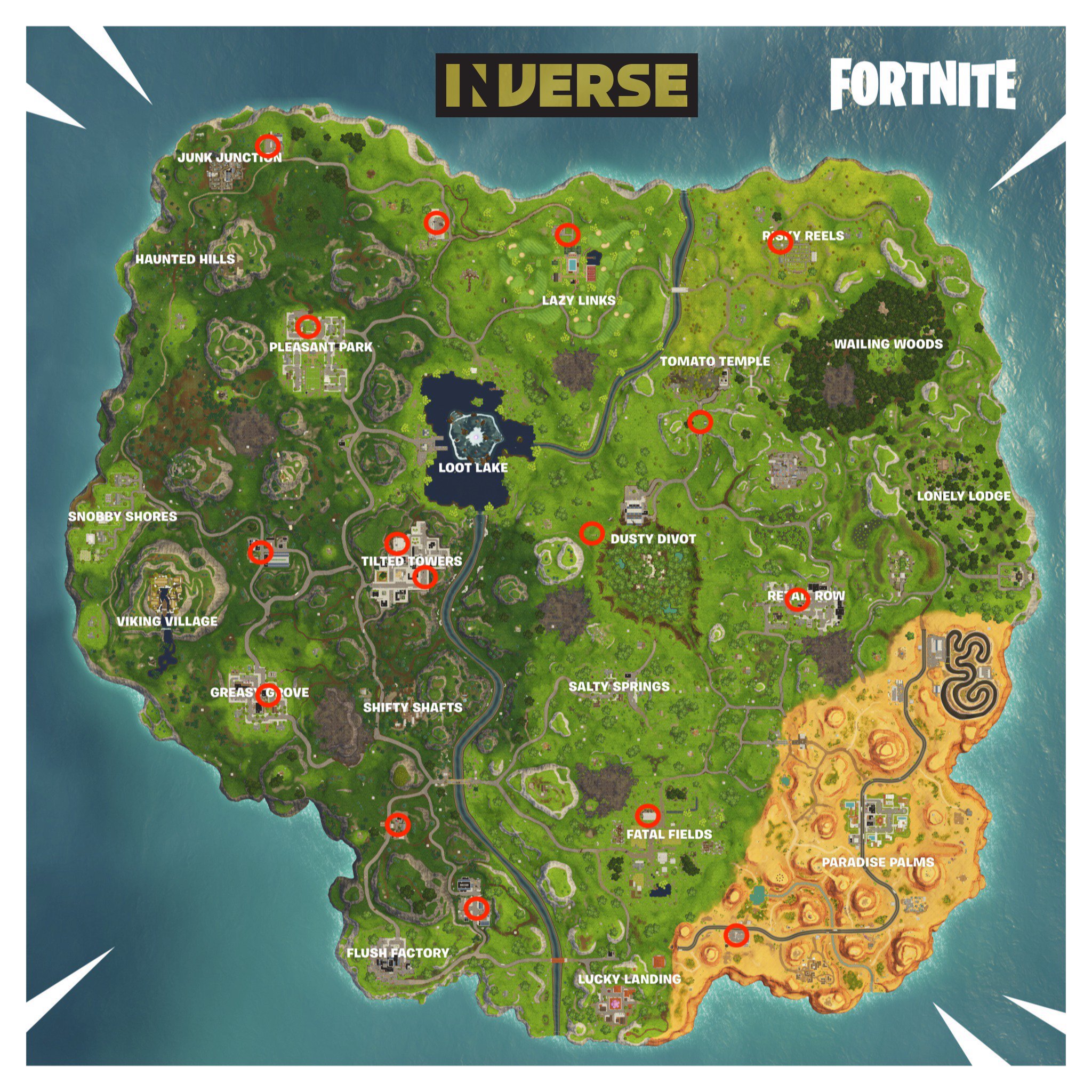 fortnite season 6 challenges streetlight spotlight locations on a map inverse - image saison 6 fortnite