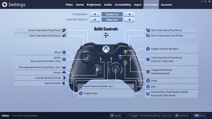 Builder Pro Controller Layout