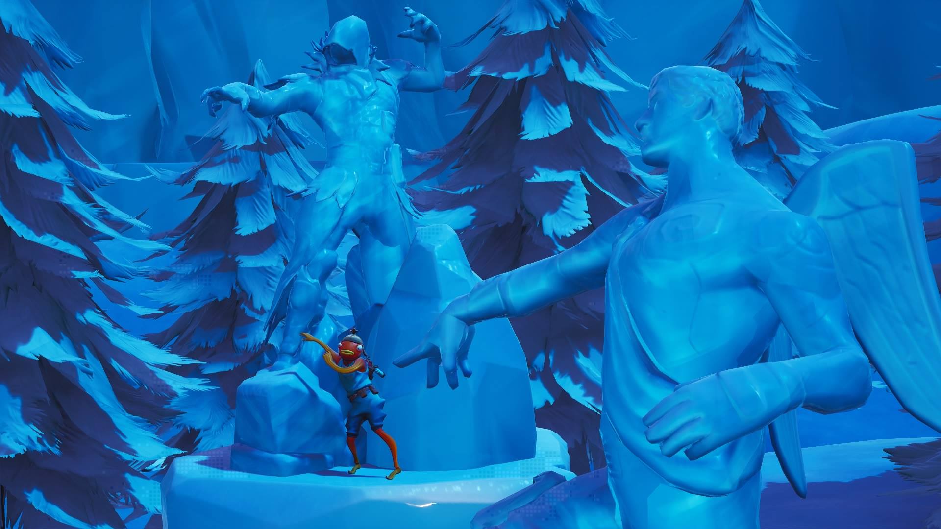 fortnite dance between ice sculptures dinosaurs hot springs locations inverse - fortnite season 8 week 9 ice sculptures