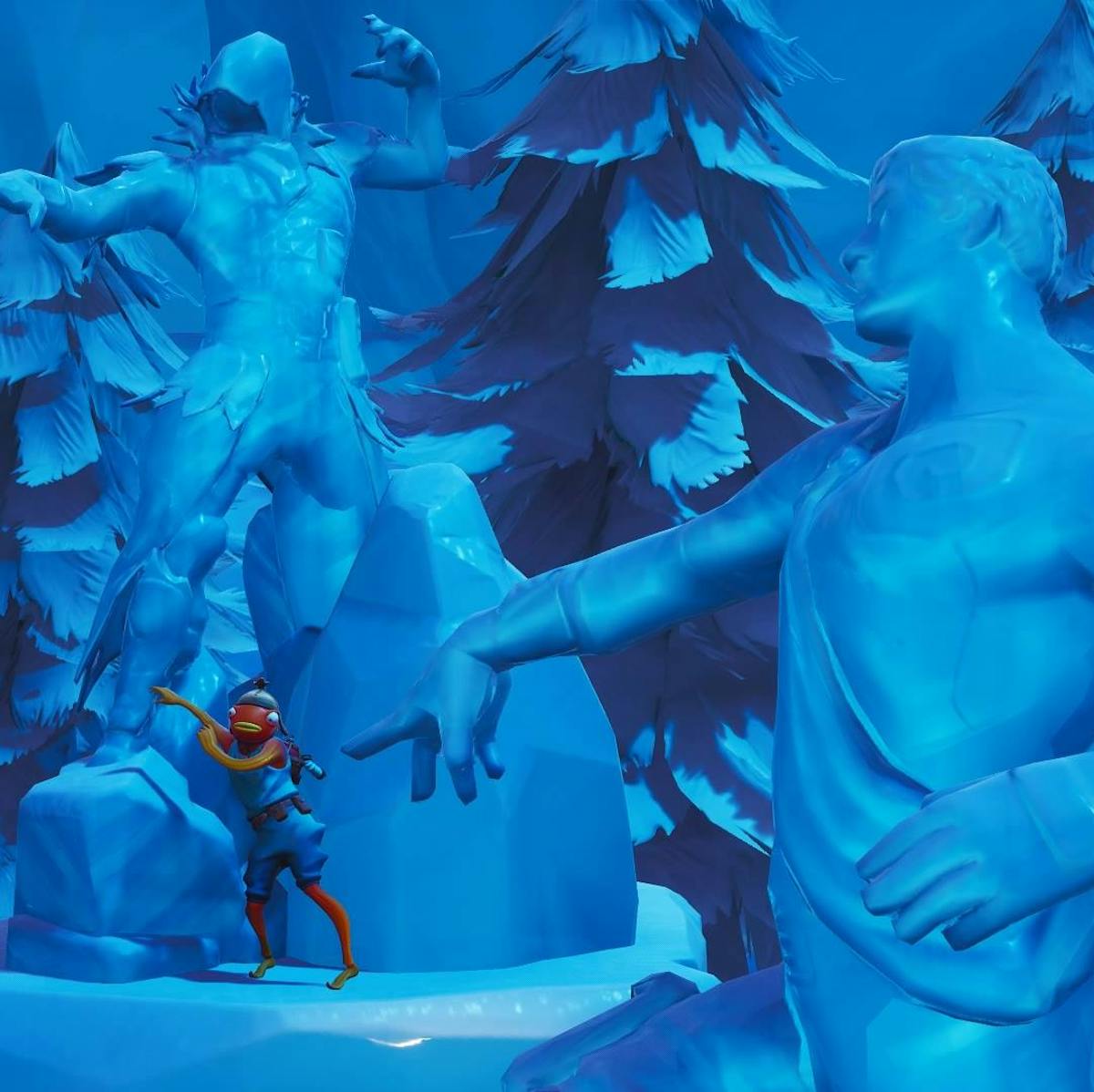 fortnite dance between ice sculptures dinosaurs hot springs locations inverse - 3 skulpturen fortnite