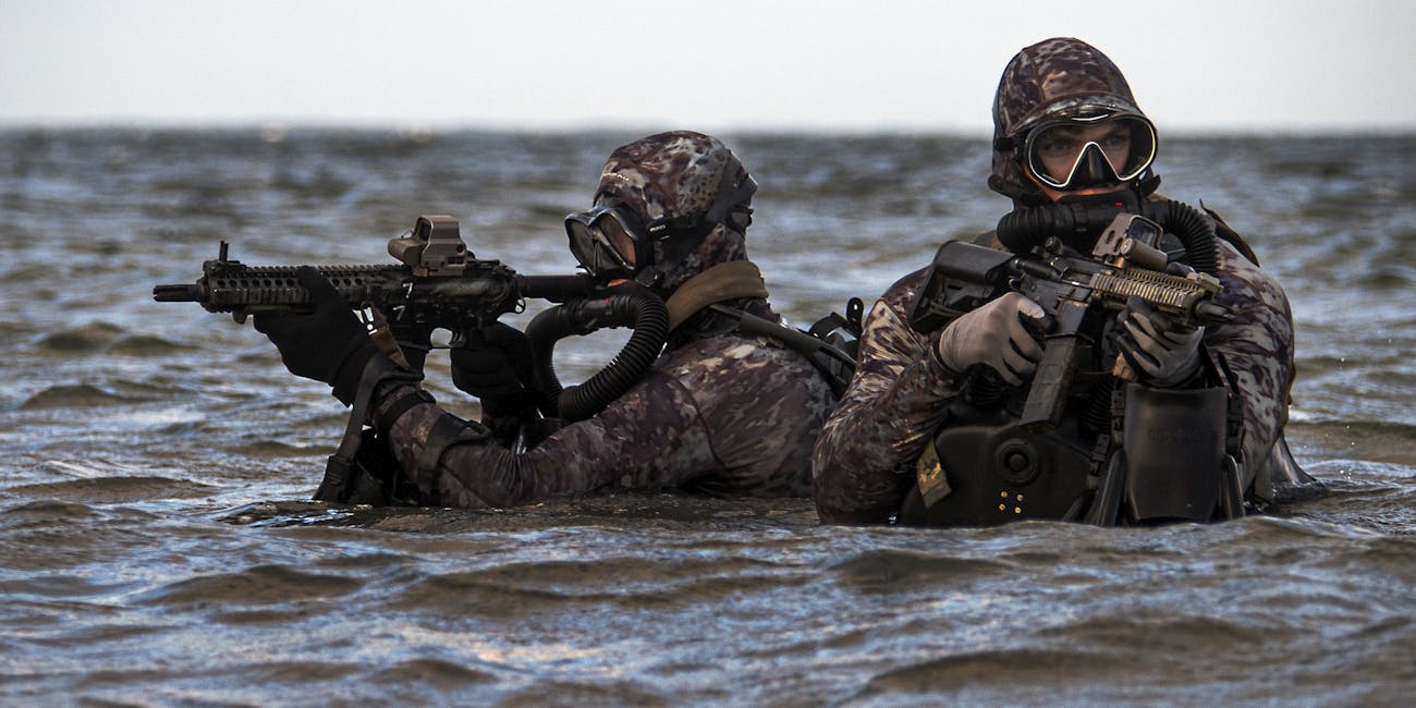 Sailors conduct military dive operations off the East Coast of the United States.