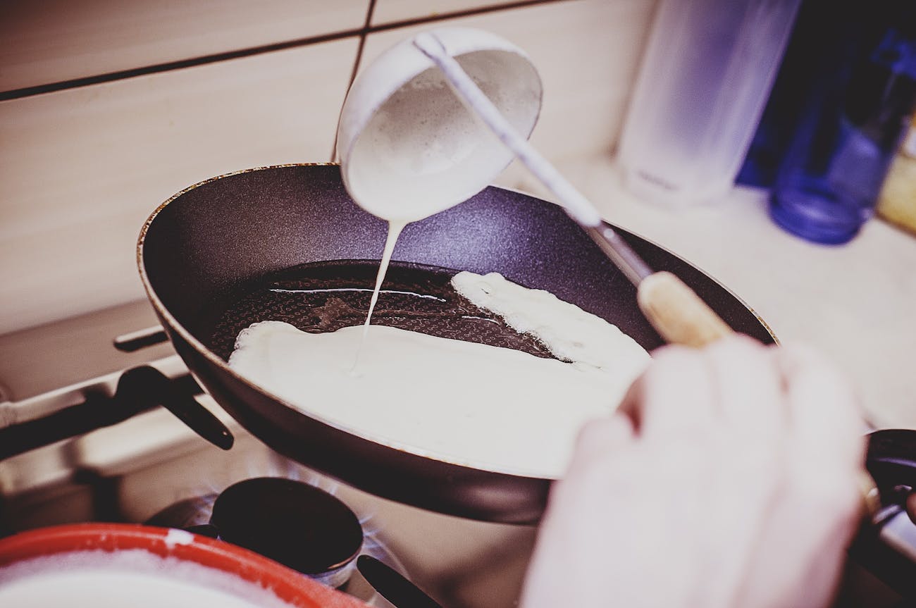 cooking pancakes