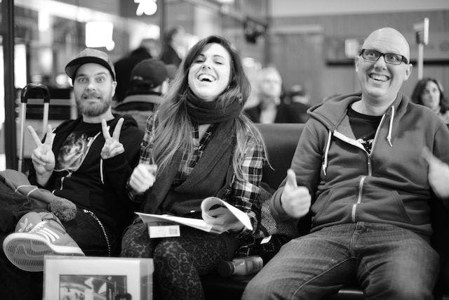 François Simard (left), Anouk Whissell (middle), and Yoann-Karl Whissell (right) are the RKSS collective.