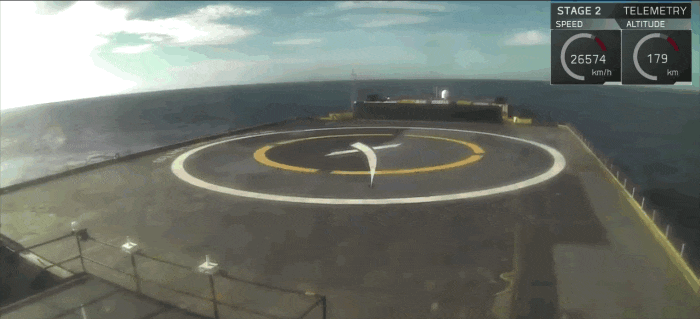 Falcon Heavy droneship landing