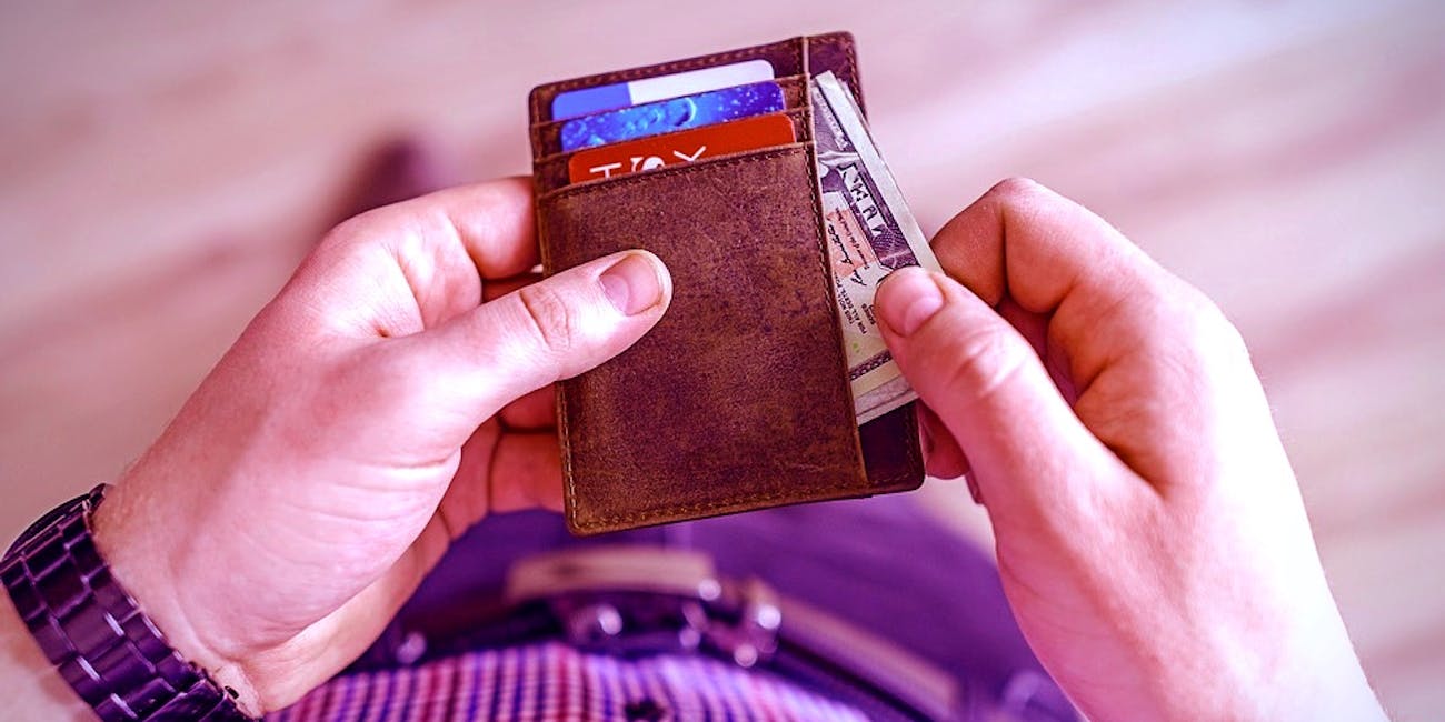 wallet, hands, money