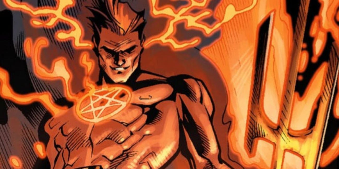 Daimon Hellstrom, as seen in the Marvel comics.