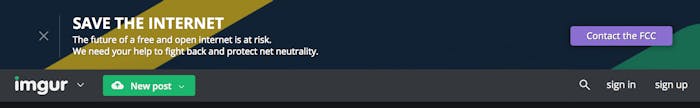 The Imgur site as it appears today.