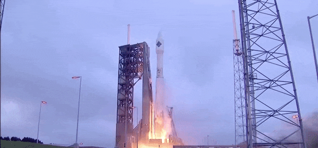 An Orbital ATK Cygnus spacecraft launches towards the space station, packed with new research and crew supplies.