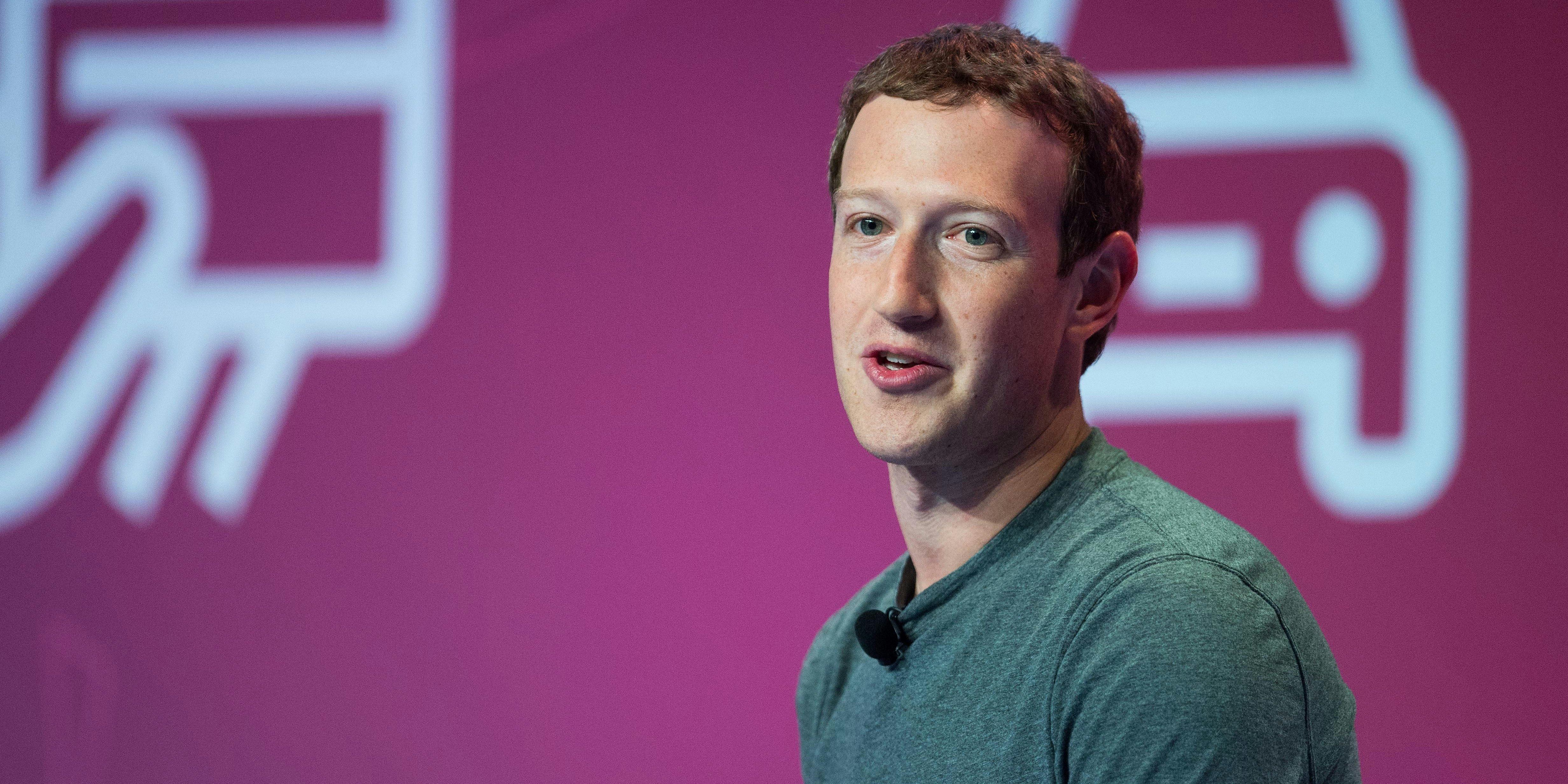  Founder and CEO of Facebook Mark Zuckerberg delivers his keynote conference on the opening day of the World Mobile Congress at the Fira Gran Via Complex on February 22, 2016 in Barcelona, Spain.