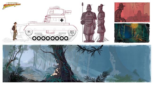 Patrick Shoenmaker's tank concept art from 'The Adventures of Indiana Jones'