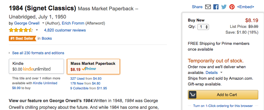 How To Buy A Copy Of George Orwells 1984 Right Now Inverse
