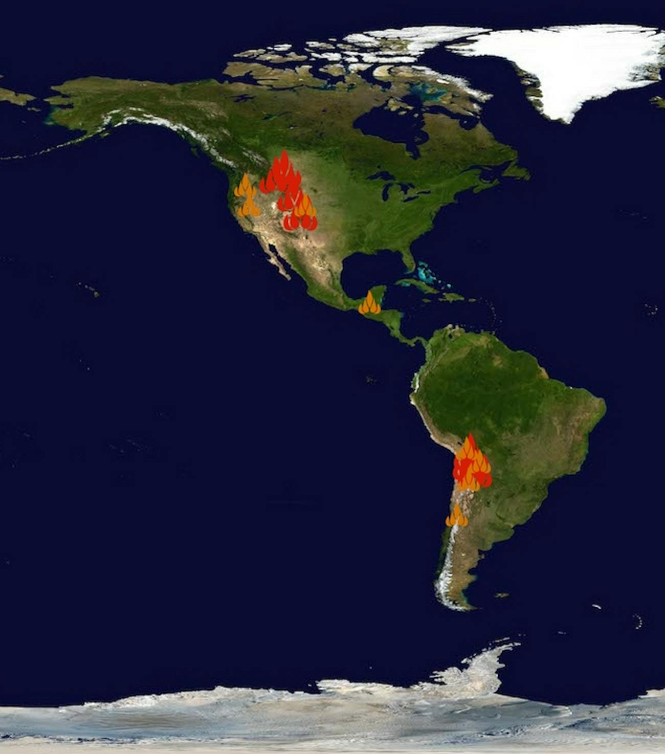 Volcano Around The World Map