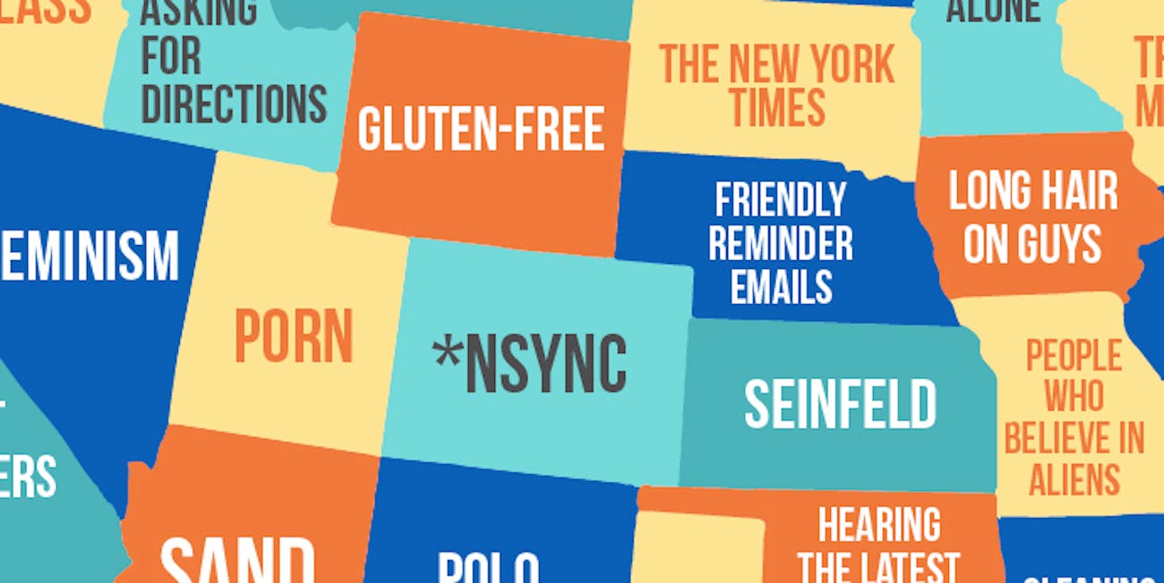 This Map Uses Data to Show What Each State 'Hates' The Most Inverse