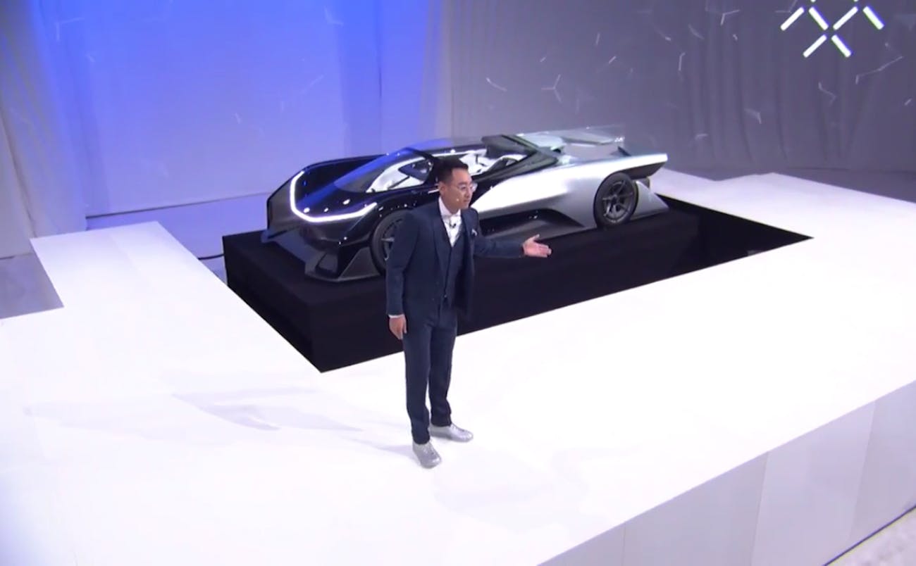 Faraday Future Unveils Its Concept Vehicle At Ces 2016 Inverse Richard Kim Head Of Global Design Faraday Future Introduces The Ff Zero 1 Concept Car At Ces 2016