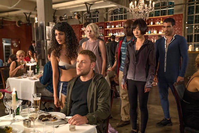 Tina Desai, Max Rimelt, Tuppence Middleton, Brian J. Smith, Doona Bae in 'Sense8'