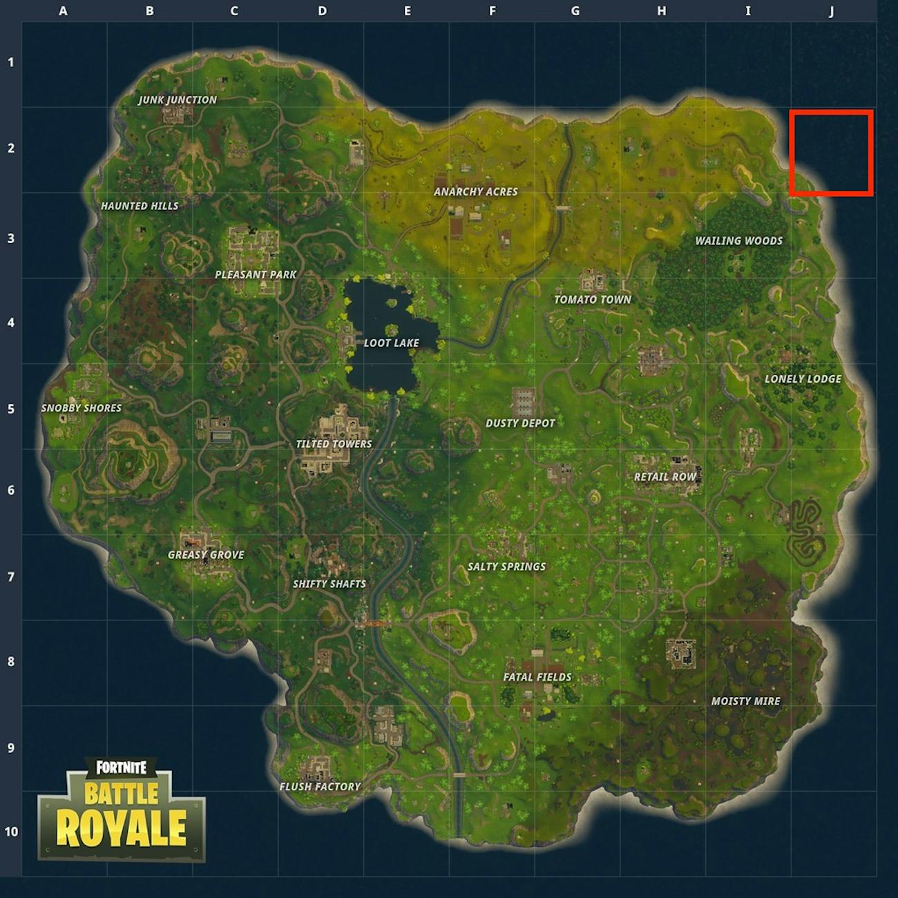 J-2 on 'Fortnite' grid map