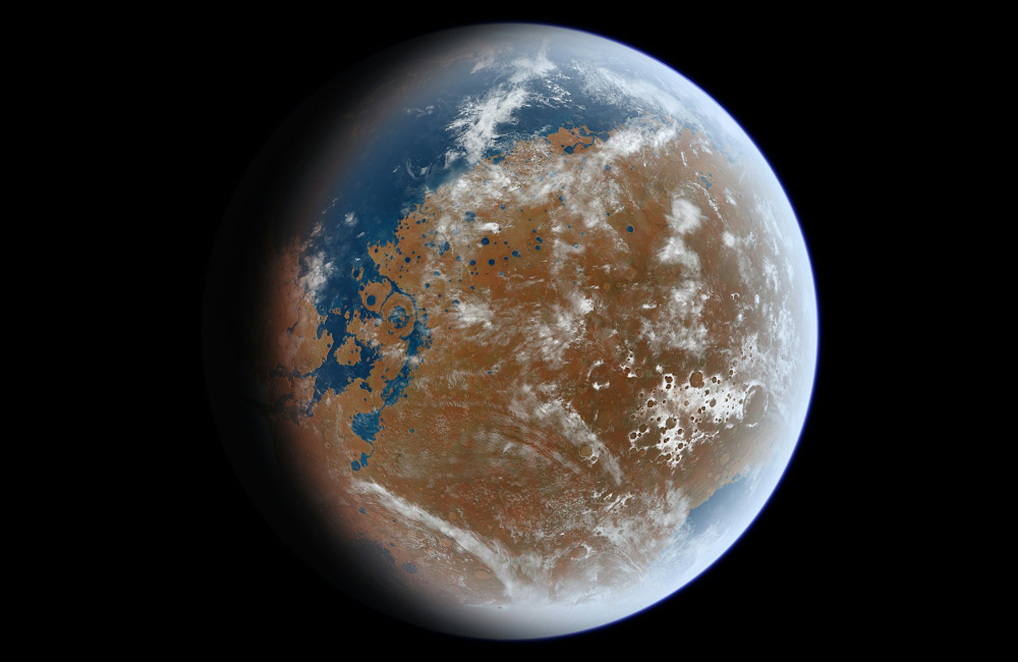 Mars has reserves of water-ice that rival Lake Superior. 