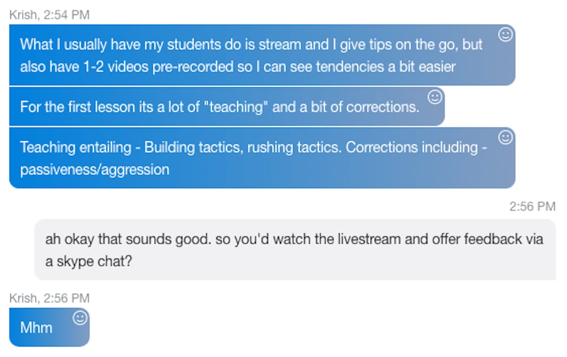i shared a few pre recorded videos of my gameplay with him before the session and we started out watching them together while voice chatting over skype - fortnite skype