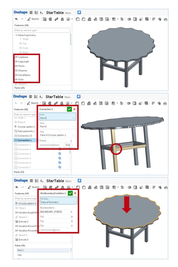 The experts use this software feature to define all of the connections on the model and those are used by AutoSaw's algorithm to automatically generate assembly instructions.