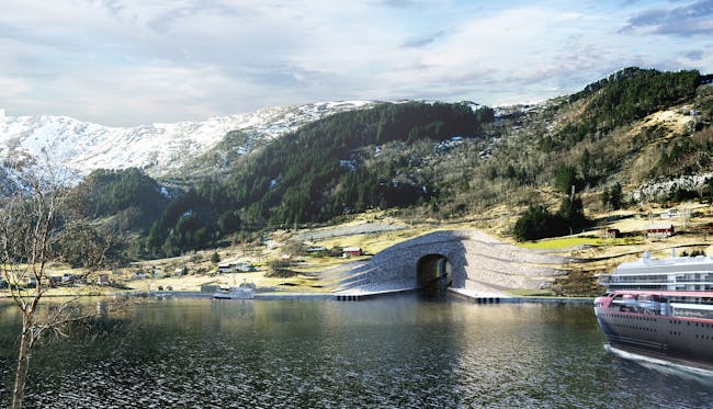 The entrance is proposed to be built out of terraces, owing to the reality of the local rock formations.