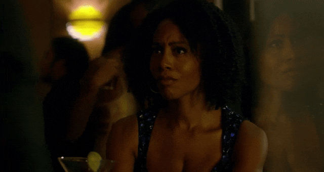 Misty (Simone Missick) reacts to Luke Cage being a corny goofball.