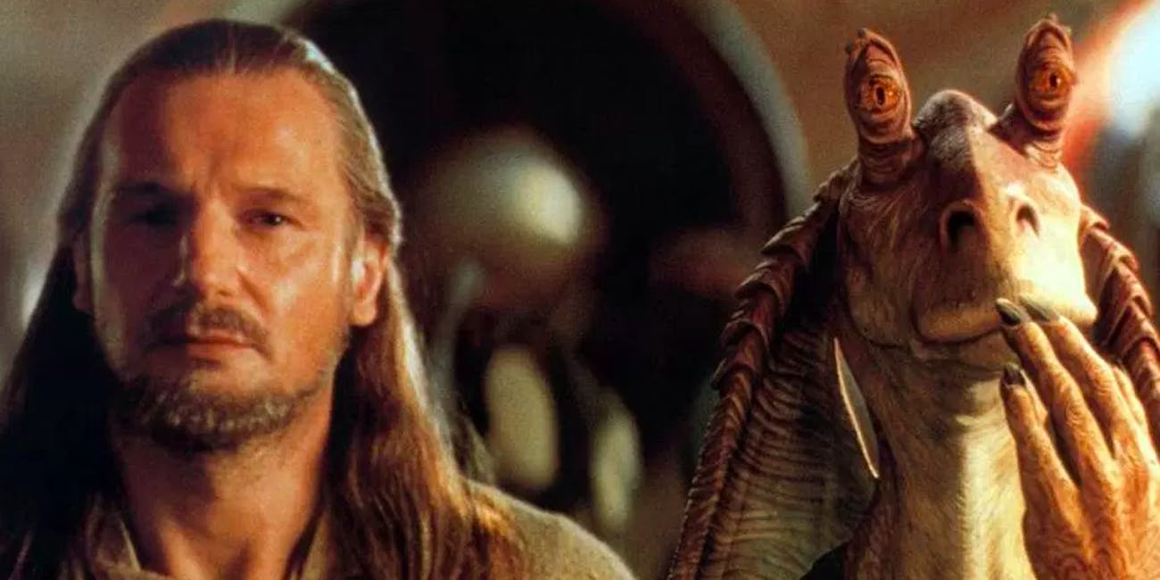 Qui-Gon Jinn and Jar Jar Binks