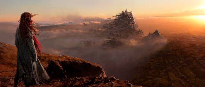 Hester Shaw looks out over the wasteland.