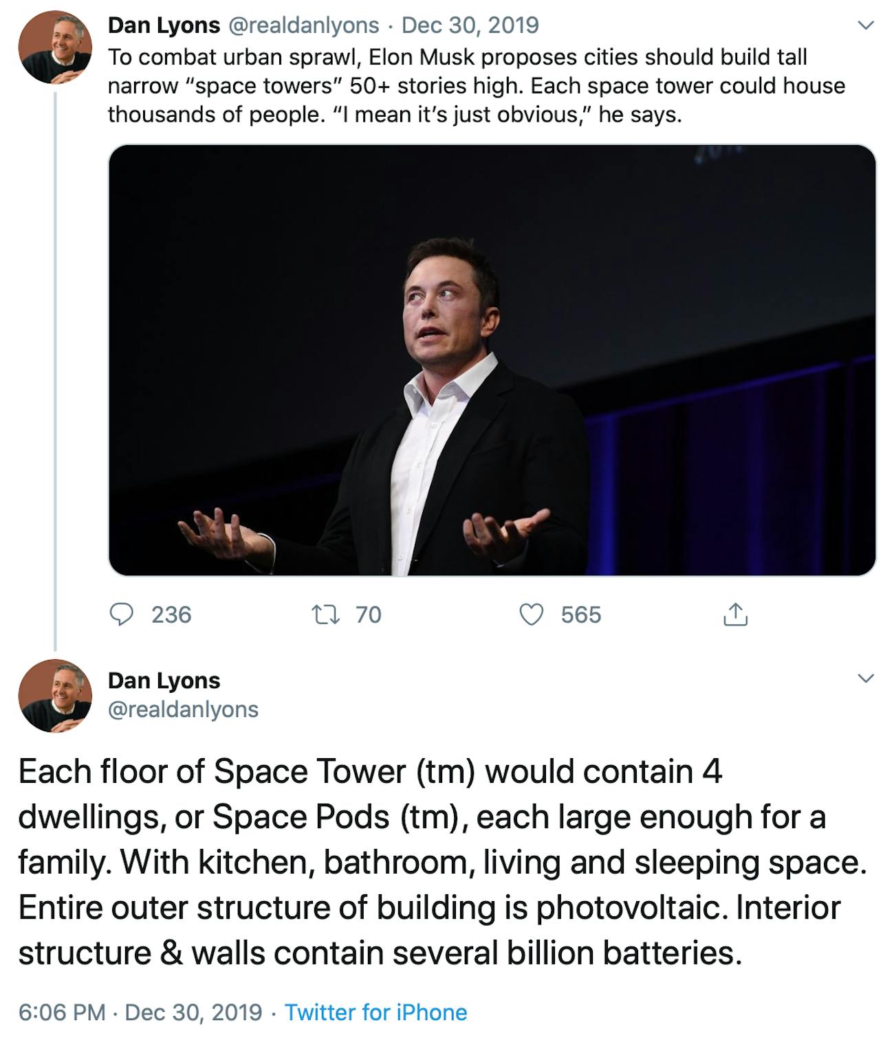Dan Lyons' Twitter post.