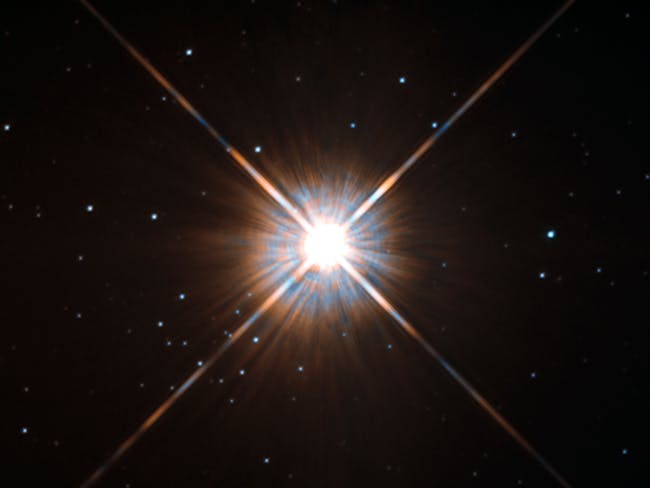 Shining brightly in this Hubble image is our closest stellar neighbour: Proxima Centauri.