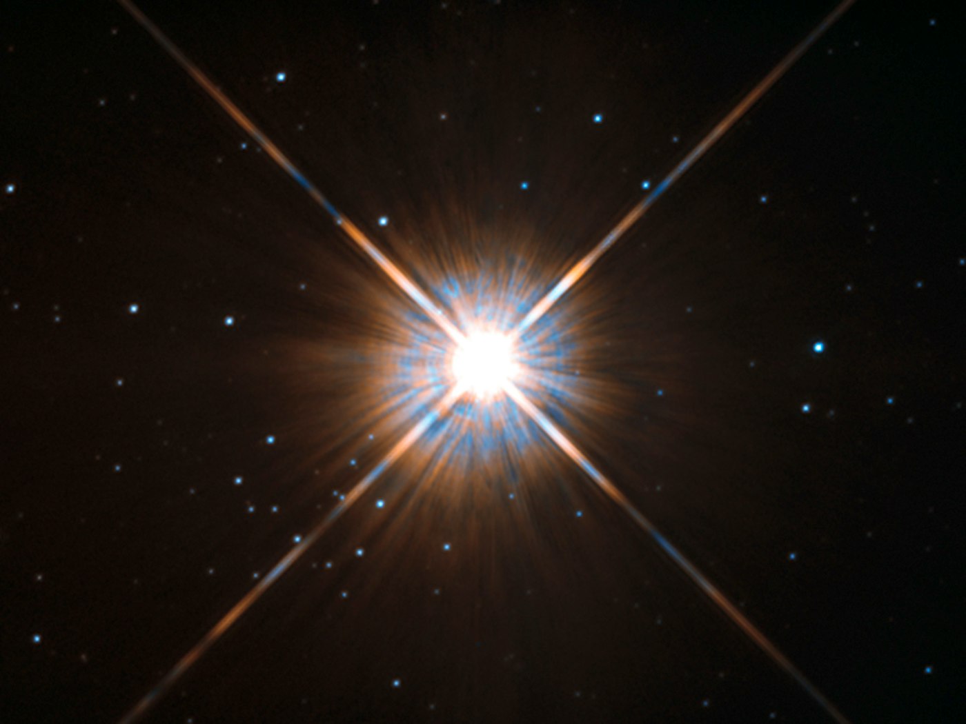Shining brightly in this Hubble image is our closest stellar neighbour: Proxima Centauri.