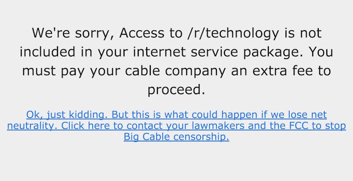 Users are greeted with this message.