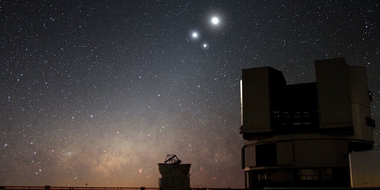 The moon, Jupiter and Venus.