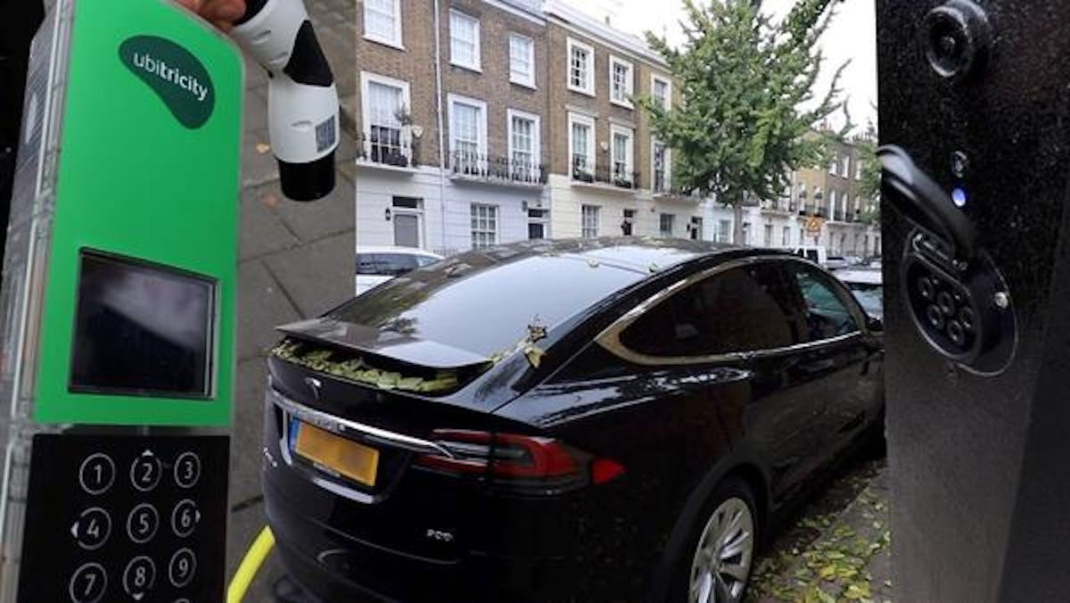 tesla car charging ubitricity