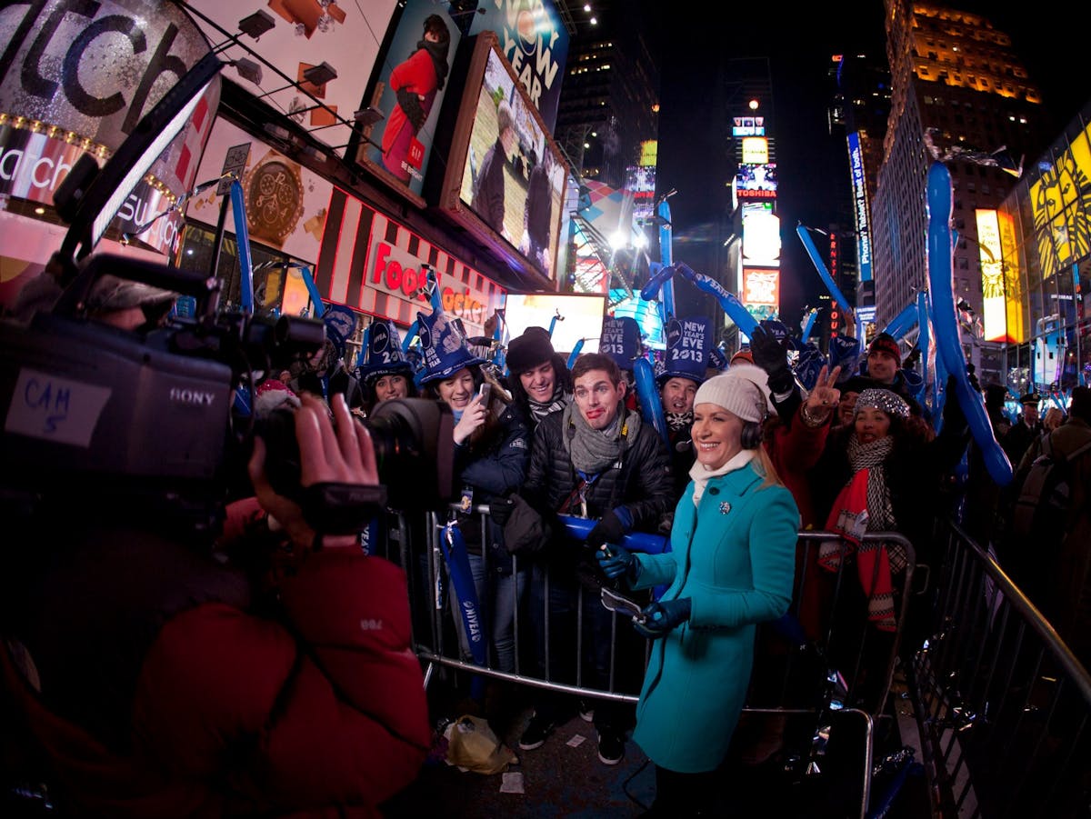 New Year's Eve in Times Square New York City working with NBC