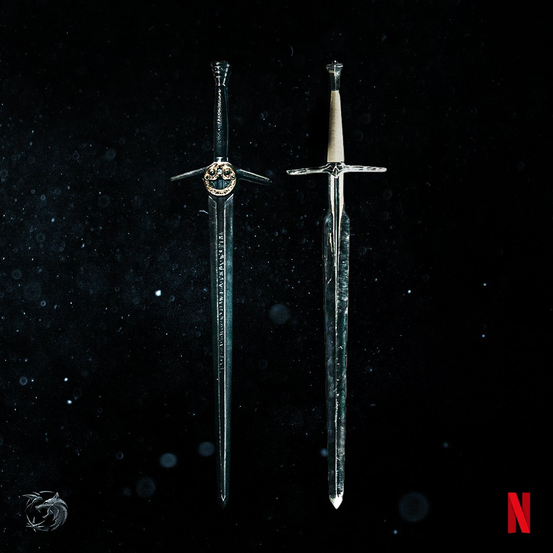 The Witcher Silver and Steel Swords Netflix, wielded by Geralt/ henry Cavil 