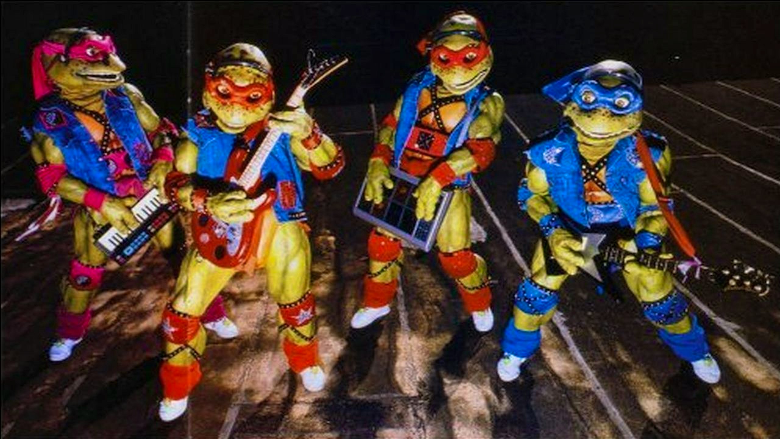 Ninja turtles песни. Mutant Ninja Turtles 1990. Дон Визиосо Черепашки ниндзя. Черепашки ниндзя: музыкальный тур (1990).