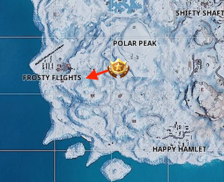 Fortnite Season 7 Week 1 Secret Battle Star Snowfall Location Map - 