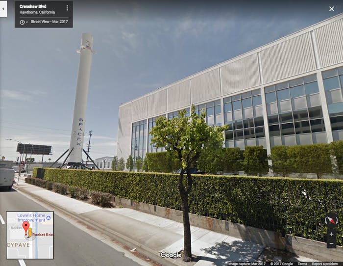 SpaceX Falcon 9 Rocket at SpaceX HQ.