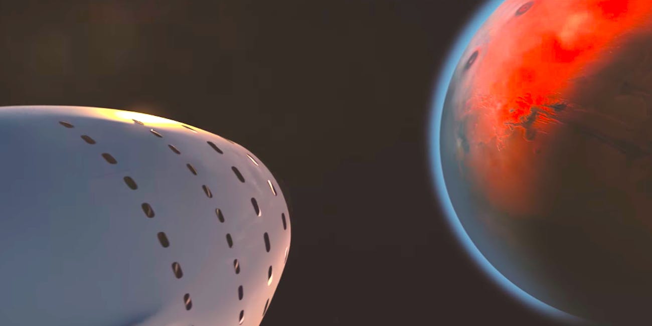 'Heard of Gold' approaches Mars in this SpaceX animation.