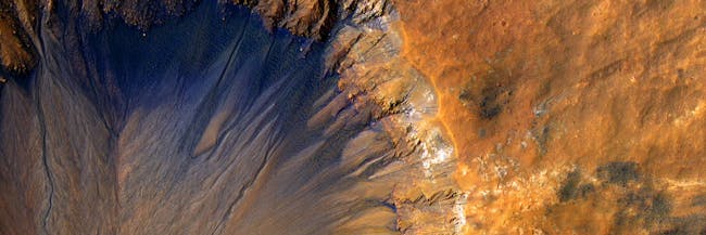 A fresh crater near the Sirenum Fossae Region of Mars.