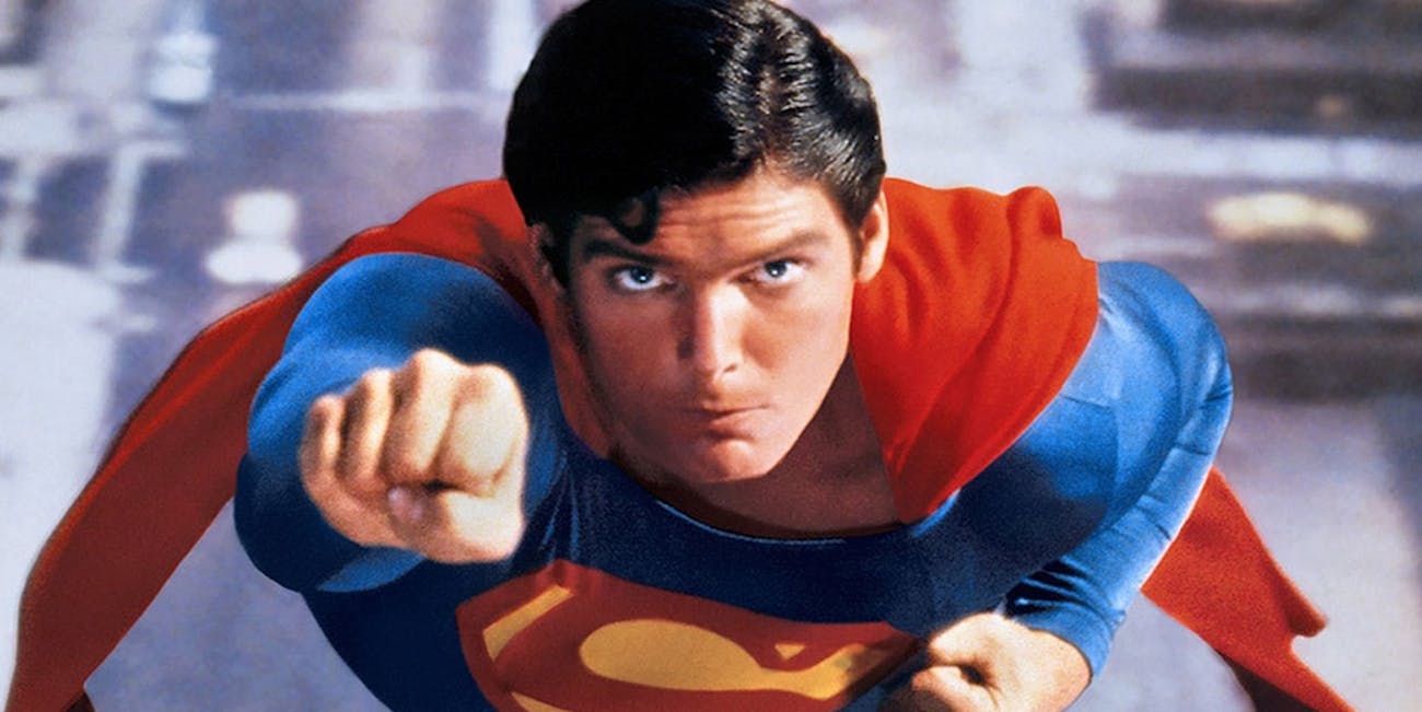 Christopher Reeve as Superman.