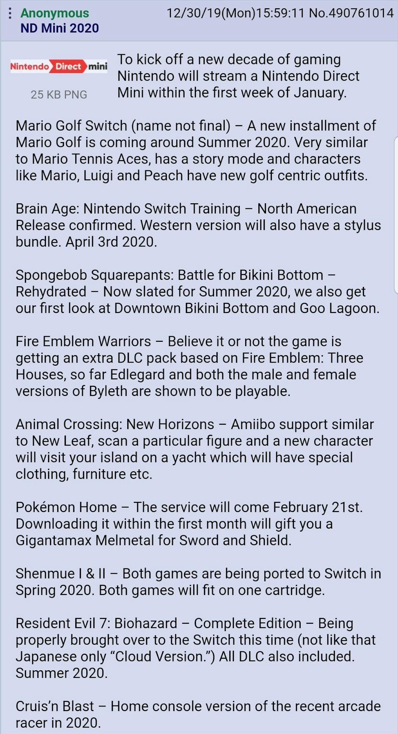 Nintendo Voice Chat on X: Just saw this Nintendo Direct leak on Reddit.  Looks legit. Get hyped!!!!  / X