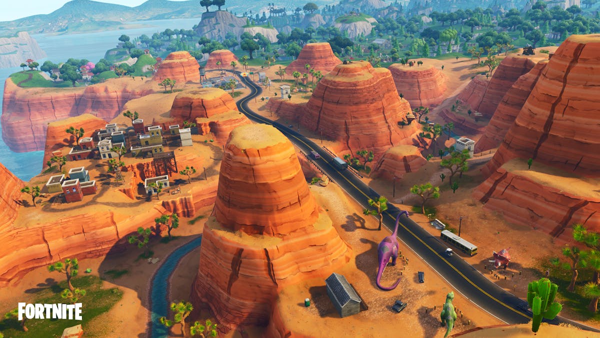 fortnite where to search between an oasis rock archway and dinosaurs inverse - fortnite tree dinosaurs