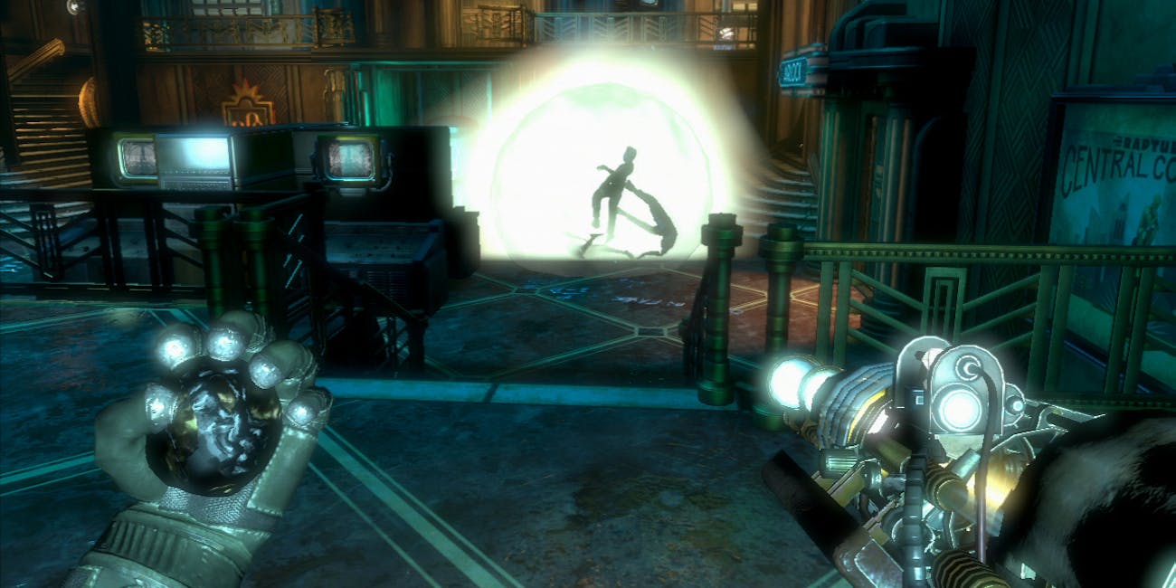 The Big Daddy's hands are one asset that the 'Minerva's Den' DLC reused.