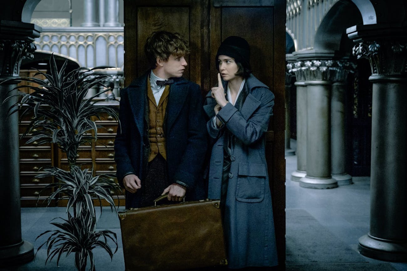 Eddie Redmayne and Katherine Waterston in 'Fantastic Beasts'